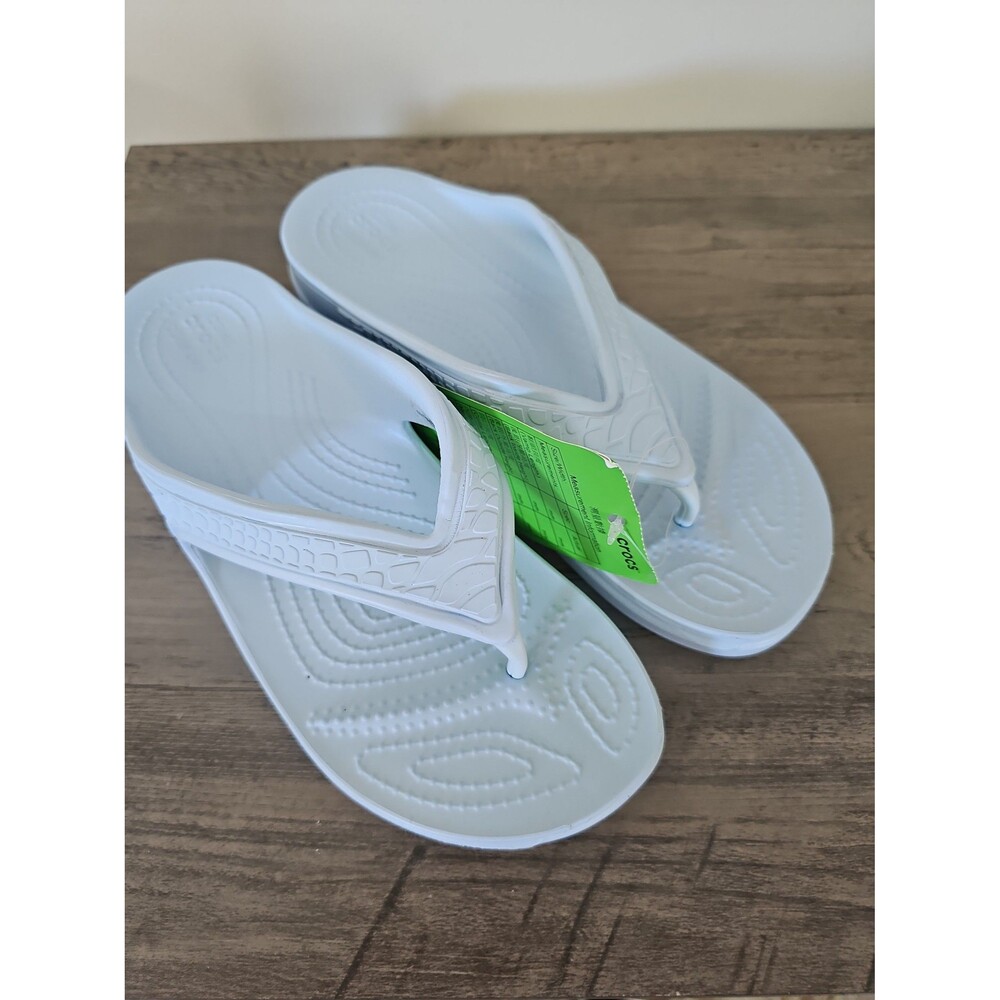 Crocs Sample Clog NEW Not For Resale Tag Size Women 7 Sloane Snake Blue Flip Wed